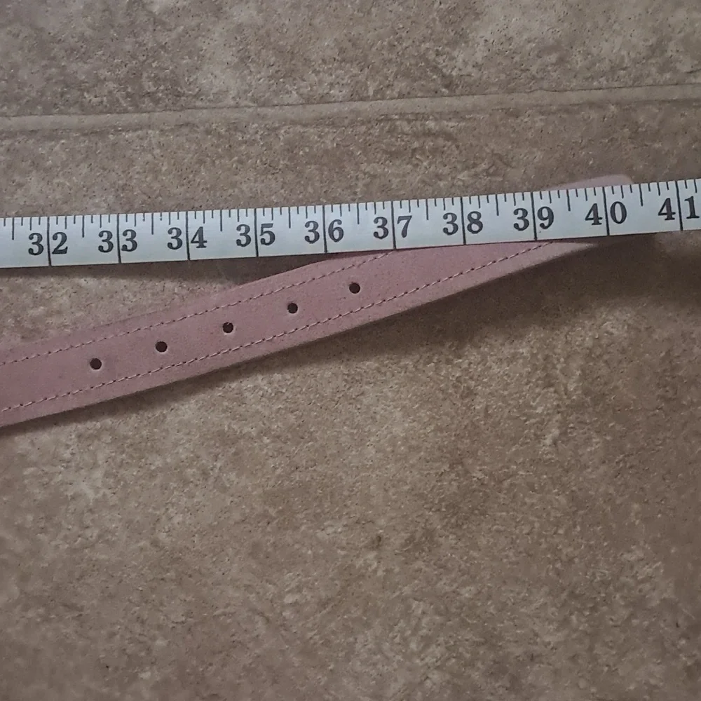 Blush Pink Suede Leather Belt Size Large Barbiecore Feminine Neutral Preowned